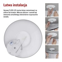 Oprawa LED FLORI okrągła, czarny, 22W, neutralna biel