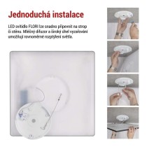 LED přisazené svítidlo FLORI čtvercové, černé, 22W, neutrální bílá