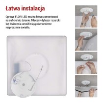 Oprawa LED FLORI kwadratowy, czarny, 22W, neutralna biel