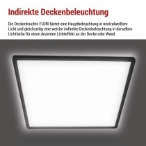LED-Anbauleuchte FLORI quadrat, schwarz, 22W, neutralweiß
