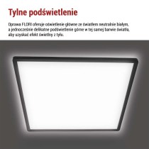 Oprawa LED FLORI kwadratowy, czarny, 22W, neutralna biel