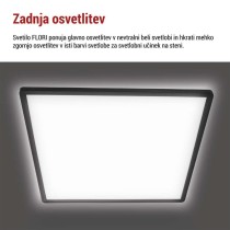 LED svetilo nadometno FLORI kvadratni, črna, 22W, nevtralna bela