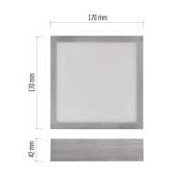 LED prisadené svietidlo, štvorec, strieborné, 12,5W, CCT