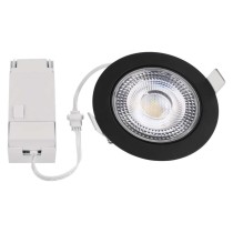 LED prožektors GERI melnā, apaļš, 6,5 W CCT