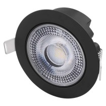 LED prožektors GERI melnā, apaļš, 6,5 W CCT