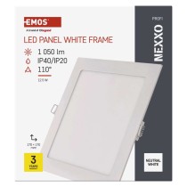Panel LED wpuszczany NEXXO, kwadrat, biały, 12W, neutralna biel