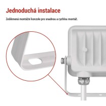 LED reflektor GLARO 10W, bílý, IP65, 1000 lm, neutrální bílá