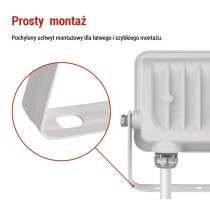 Naświetlacz LED GLARO 10W, biały, IP65, 1000 lm, neutralna biel