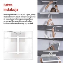 Panel LED VEXXO 60×60 33W Powiązany IP20 neutralna biel UGR