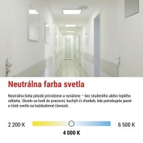 LED panel VEXXO 60×60, prisadený štvorcový biely, 33W neutrálna biela UGR