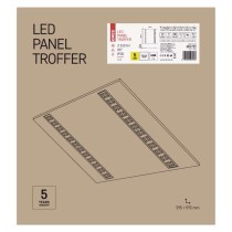 LED panel TROXO 60×60, čtvercový vestavný bílý, 27W, neutrální bílá, UGR