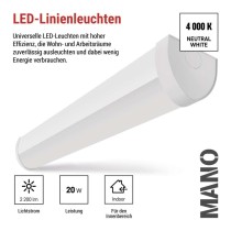 LED-Langfeldleuchte MANO 20W, neutralweiß