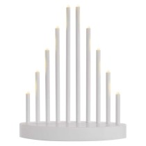 LED svietnik biely, 24,5 cm, 3x AA, vnútorný, teplá biela, časovač