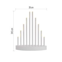LED svietnik biely, 24,5 cm, 3x AA, vnútorný, teplá biela, časovač