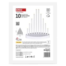 LED svietnik biely, 24,5 cm, 3x AA, vnútorný, teplá biela, časovač