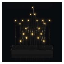 LED gyertyatartó, fekete, 27,5 cm, 3x AA, beltéri, meleg fehér, időzítő