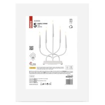 Dekoracje - świecznik biały 5 LED, 40 cm 2x AA metal ciepła biel, IP20, timer