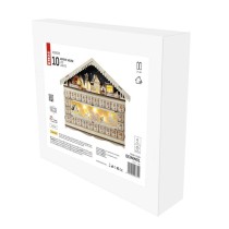 LED adventi naptár, fa, 40x50 cm, 2x AA, beltéri, meleg fehér, időzítő