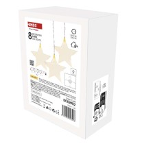 Dekoracje - 8 LED sople gwiazdki 45x84 cm ciepła biel, IP44, timer