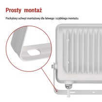 Naświetlacz LED GLARO 50W, biały, IP65, 5000 lm, neutralna biel