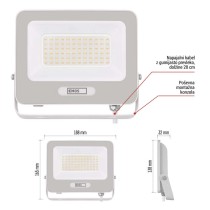 LED reflektor GLARO 50W, bel, IP65, 5000 lm, nevtralna bela