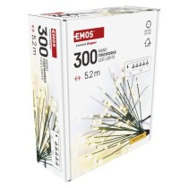 Dekoracje - 300 LED 5,2 m nano łezki frędzle ciepła biel, zielony przewód, IP20, timer