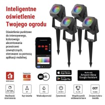 GoSmart Oświetlenie punktowe LED RGB IC + CCT, IP65, zestaw startowy 4 szt., WiFi