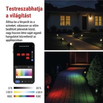 GoSmart kültéri LED spotlámpa, kezdő készlet, 4 darab, 7 W, RGBIC dimmelhető, WiFi