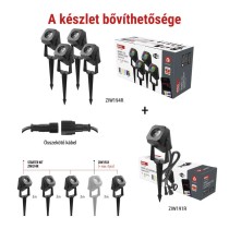 GoSmart kültéri LED spotlámpa, kezdő készlet, 4 darab, 7 W, RGBIC dimmelhető, WiFi