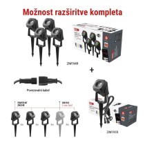 GoSmart zunanja LED-točkovna luč, začetni komplet, 4 deli, 7 W, RGBIC zatemnilna, WiFi
