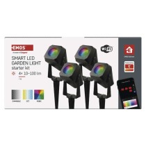 GoSmart vonkajšie LED bodové svetlo, štart. sada, 4 diely, 7 W, RGBIC stmievateľné, WiFi