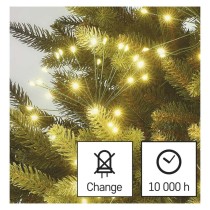 Dekoracje - 450 LED 8 m nano łezki frędzle ciepła biel, zielony przewód, IP20, timer