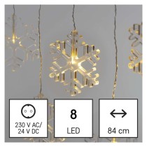LED vianočný záves – snehové vločky, 84 cm, vnútorný, teplá biela