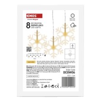 LED vianočný záves – snehové vločky, 84 cm, vnútorný, teplá biela