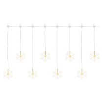 LED vianočný záves – snehové vločky, 84 cm, vnútorný, teplá biela