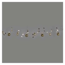 LED vianočná girlanda – zlaté guličky, 1,9 m, 2x AA, vnútorný, teplá biela, časovač