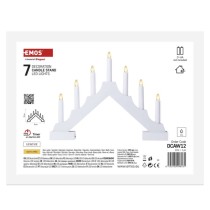 LED gyertyatartó, fa, fehér, 29 cm, 2x AA, beltéri, meleg fehér, időzítő