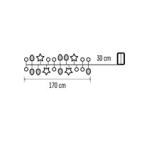 LED vianočná girlanda – šišky, 1,7 m, 2x AA, vnútorná, teplá biela