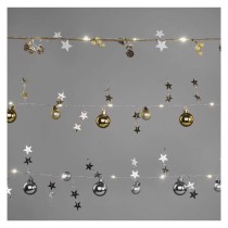 LED Ziemassvētku vītne – priežu čiekuri, 1,7 m, 2x AA, lietošanai iekštelpās, silti balta