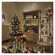 LED Ziemassvētku vītne – priežu čiekuri, 1,7 m, 2x AA, lietošanai iekštelpās, silti balta