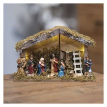 LED vánoční betlém, 17 cm, 2x AA, vnitřní, teplá bílá