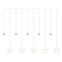 LED vianočný záves – hviezdy, 185x105 cm, vnútorný, teplá biela