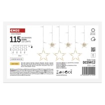 LED vianočný záves – hviezdy, 185x105 cm, vnútorný, teplá biela