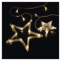 LED vianočný záves – hviezdy, 185x105 cm, vnútorný, teplá biela