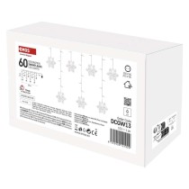 Dekoracje - 60 LED sople śnieżynki 135x50 cm zimna biel, IP20