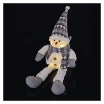 LED Weihnachts-Schneemann sitzend, 31 cm, 3x AA, Innen, warmweiss