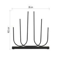 LED svietnik kovový čierny, 40 cm, 2x AA, vnútorný, teplá biela