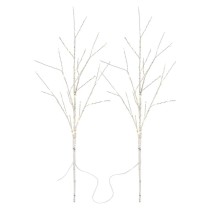 LED dekorácia - 2x brezová vetvička, 60 cm, 3x AA, IP44, teplá biela, časovač