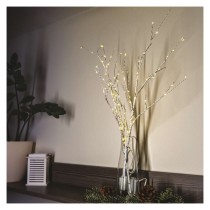 LED dekorácia - 2x brezová vetvička, 60 cm, 3x AA, IP44, teplá biela, časovač