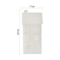 LED keramický domček, 16 cm, 1x CR2032, vnútorná, teplá biela, časovač